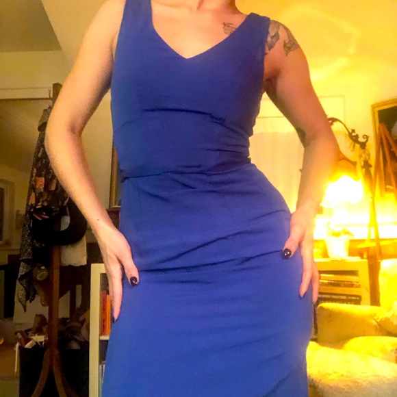 Navy/Royal blue H&M fitted dress - Picture 5 of 16